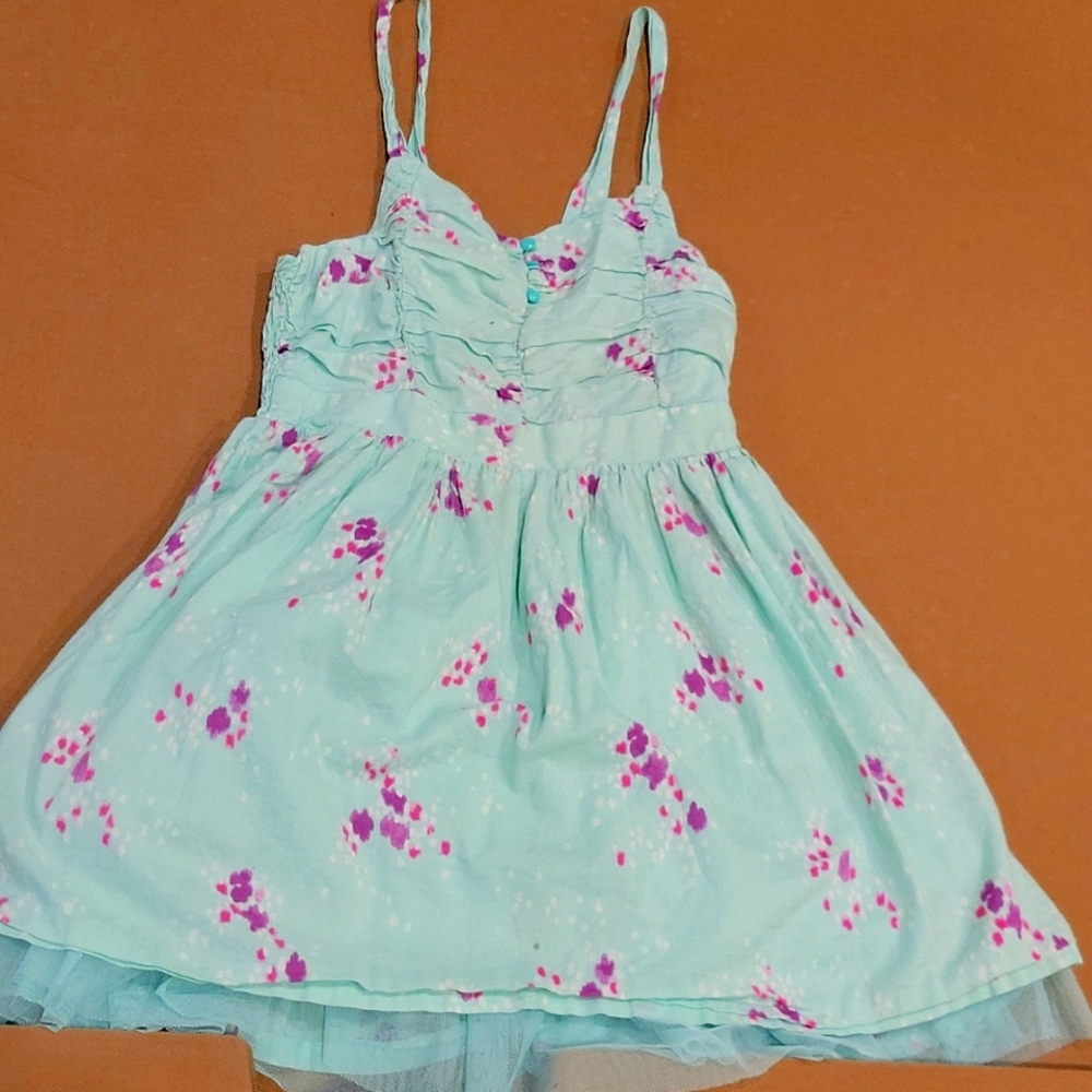 Teal Flower Dress Cherokee Size 7-8